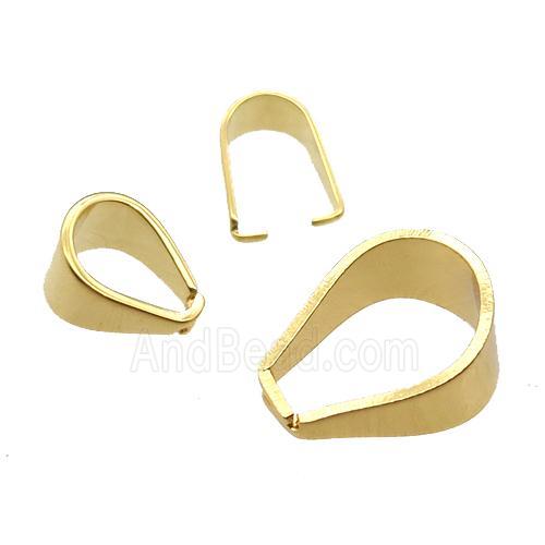 stainless steel Pinch Bail, gold plated