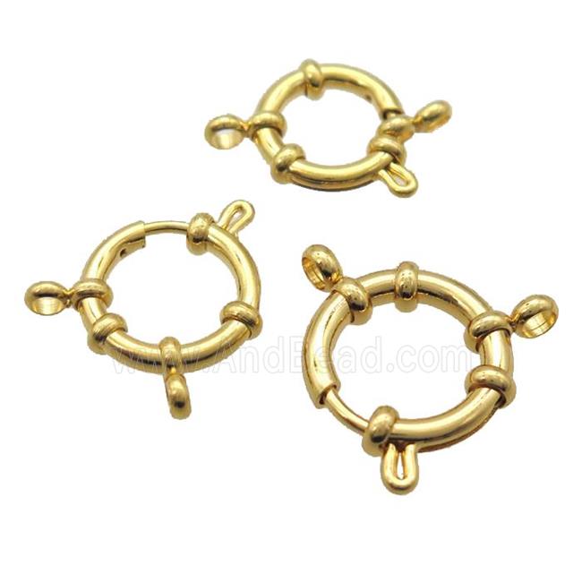 stainless steel Clasp with spring, gold plated