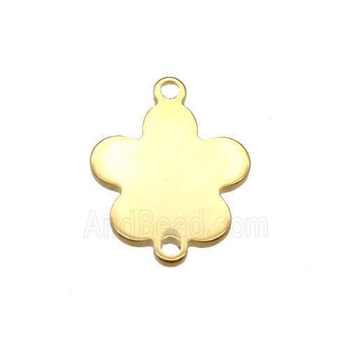 stainless steel flower connector, stampings, gold plated
