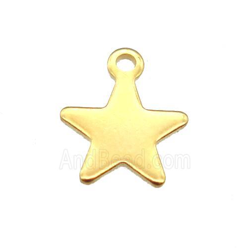 stainless steel star pendant, stampings, gold plated
