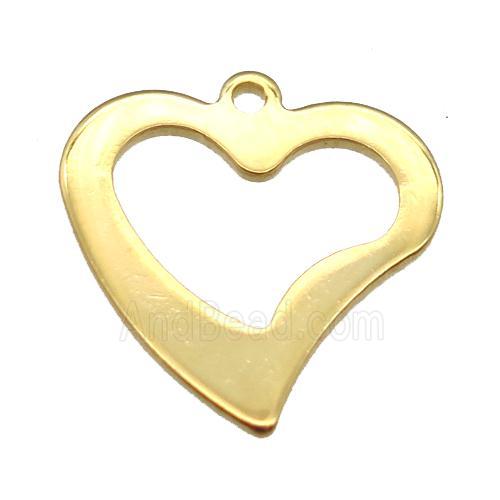 stainless steel heart pendant, stampings, gold plated