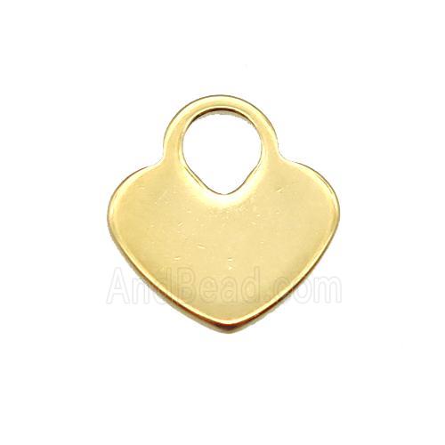 stainless steel heart pendant, stampings, gold plated