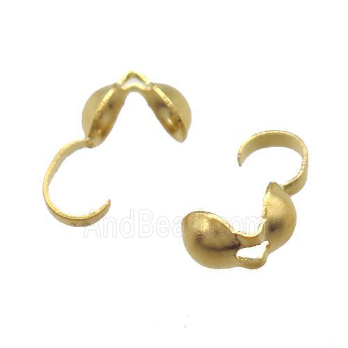 stainless steel Calotte Beads Tip Cap, gold plated