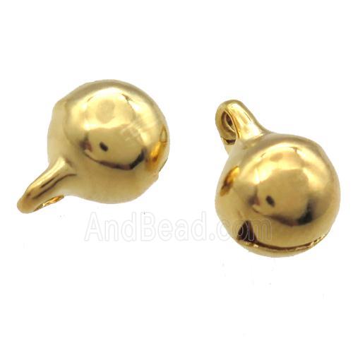 stainless steel bells pendant, gold plated