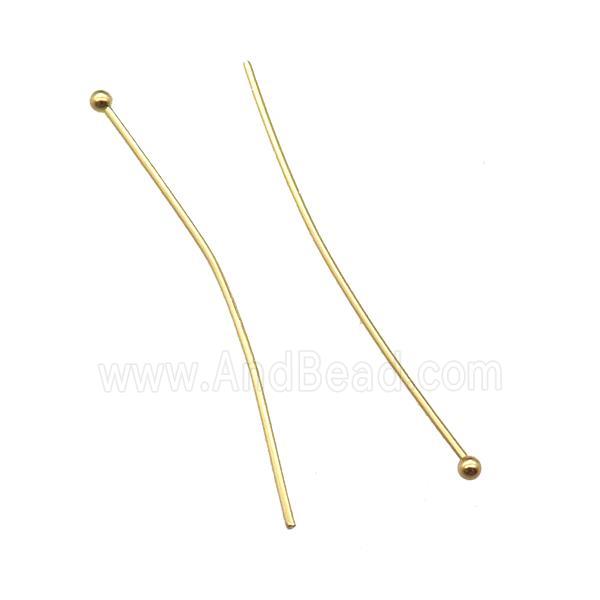 stainless steel ball headpins, gold plated