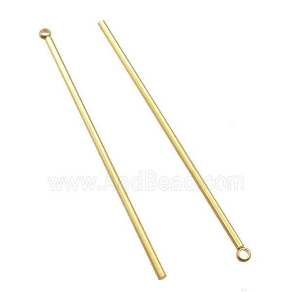 stainless steel stick pendant, gold plated