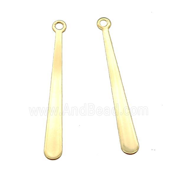 stainless steel stick pendant, gold plated