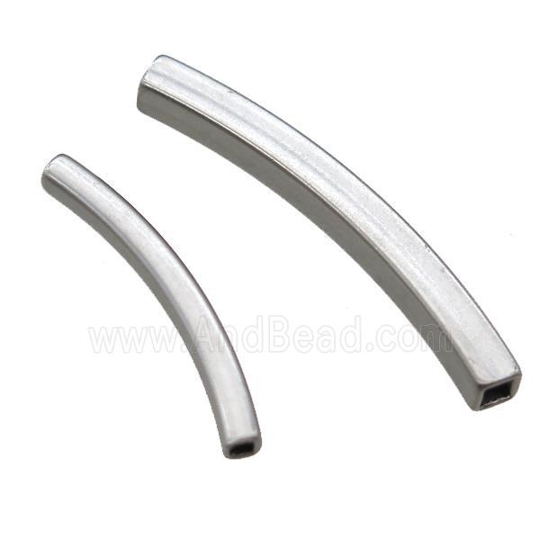 stainless steel tube beads, platinum plated