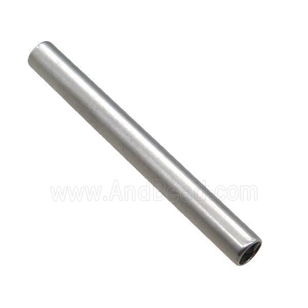 stainless steel tube beads, platinum plated