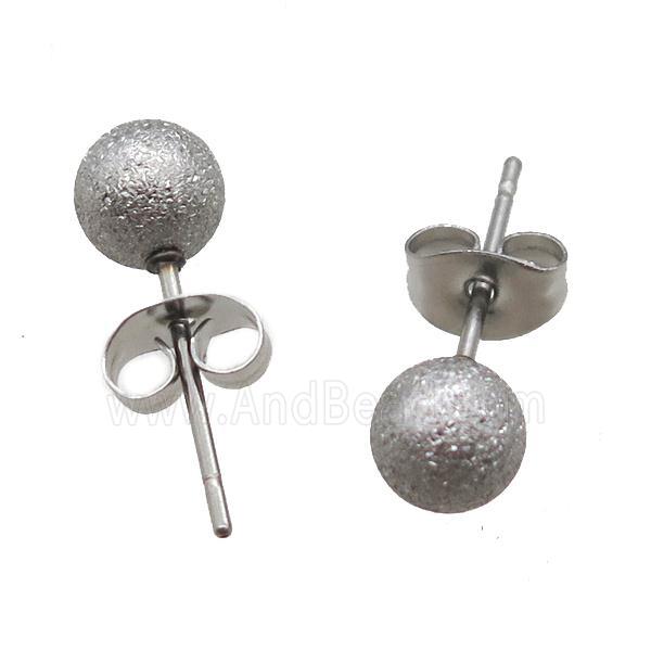 matte stainless steel Studs Earrings