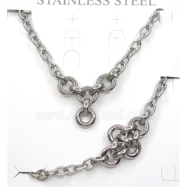 stainless steel necklace and earring studs