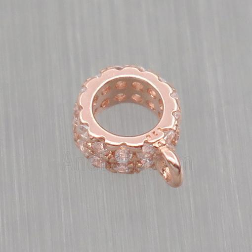 Sterling Silver hanger pave zircon, rose gold