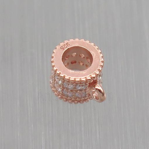 Sterling Silver hanger pave zircon, rose gold