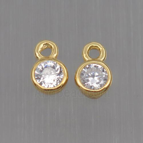 Sterling Silver pendant paved zircon, gold plated