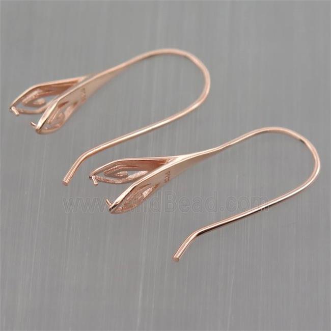 Sterling Silver hook Earrings with bail, rose gold