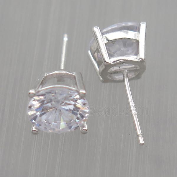 Sterling Silver earring paved zircon
