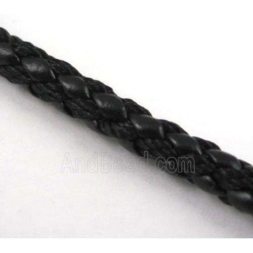 black PU leather cord, round
