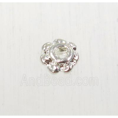 tibetan silver spacer zinc beads, non-nickel, silver plated