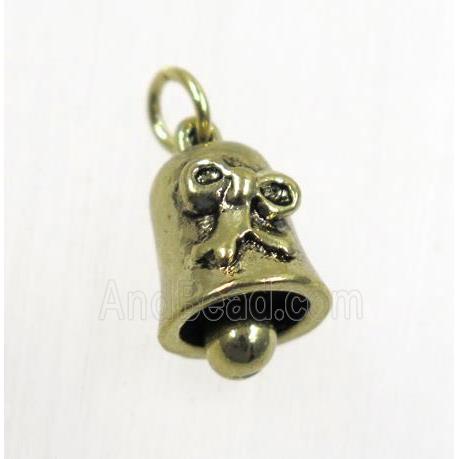 tibetan silver bell pendants, non-nickel, antique gold