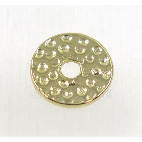 tibetan silver alloy spacer beads, circle, non-nickel, gold plated