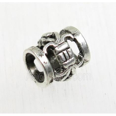 tibetan silver alloy tube beads, non-nickel