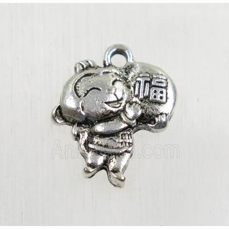 tibetan silver monkey pendants, non-nickel