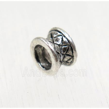 tibetan silver alloy beads, rondelle, non-nickel
