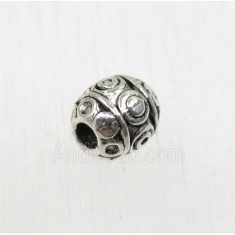 tibetan silver zinc barrel beads, non-nickel