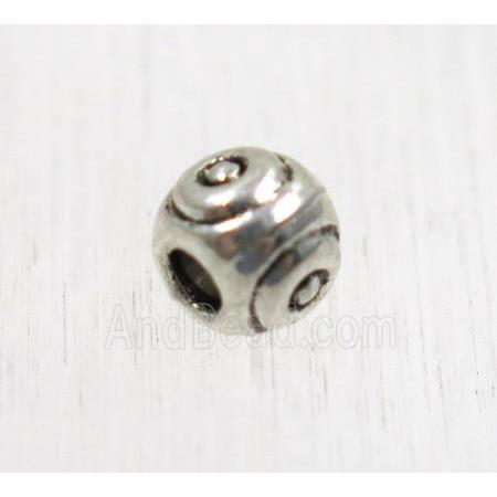 round tibetan silver zinc beads, non-nickel