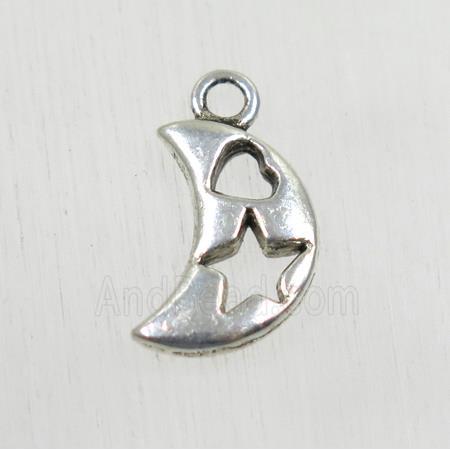 tibetan silver moon pendant, non-nickel