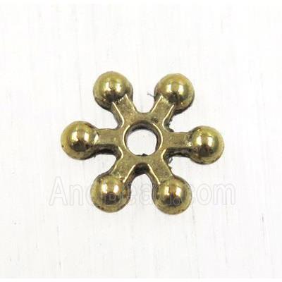 tibetan silver spacer daisy beads, non-nickel, antique gold