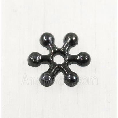 tibetan silver zinc daisy beads, non-nickel, black plated