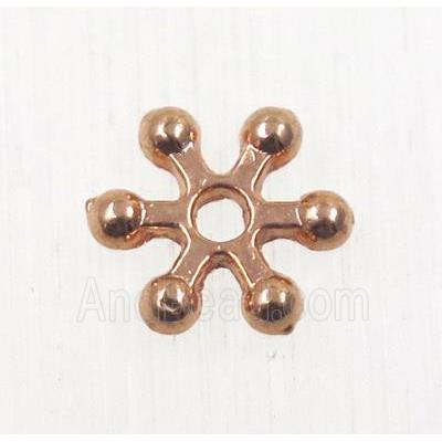 tibetan silver zinc daisy beads, non-nickel, rose gold