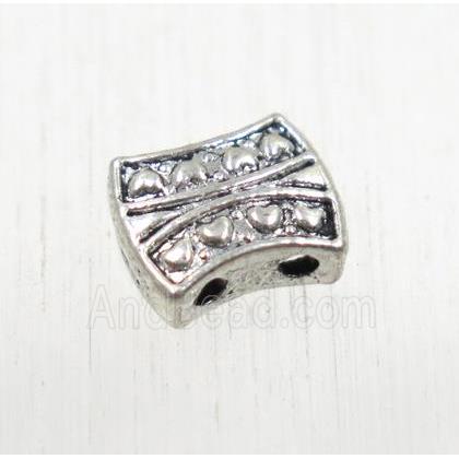 tibetan silver zinc beads with 2holes, non-nickel