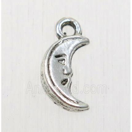 tibetan silver moon pendant, non-nickel