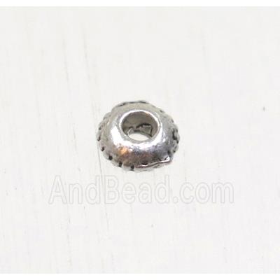tibetan silver zinc rondelle beads, non-nickel