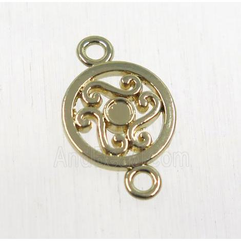 tibetan silver connector, non-nickel, antique gold