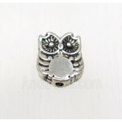 tibetan silver zinc owl beads, non-nickel