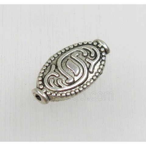 tibetan silver zinc oval beads, non-nickel