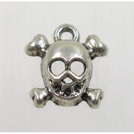 tibetan silver skull pendant, non-nickel