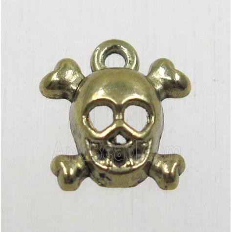 tibetan silver skull pendants, non-nickel, antique bronze