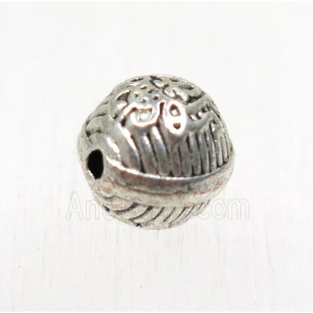 tibetan silver zinc round beads, non-nickel