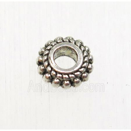 tibetan silver zinc rondelle beads, non-nickel