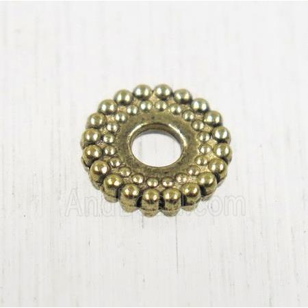 tibetan silver zinc spacer beads, non-nickel, antique gold