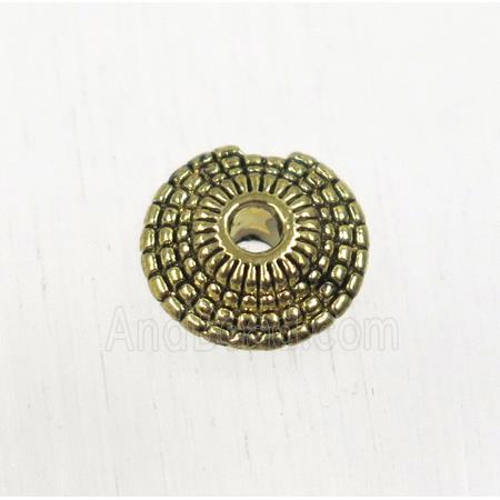 tibetan silver zinc rondelle beads, non-nickel, antique gold