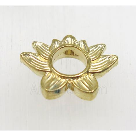 tibetan silver zinc lotus beads, non-nickel, gold plated
