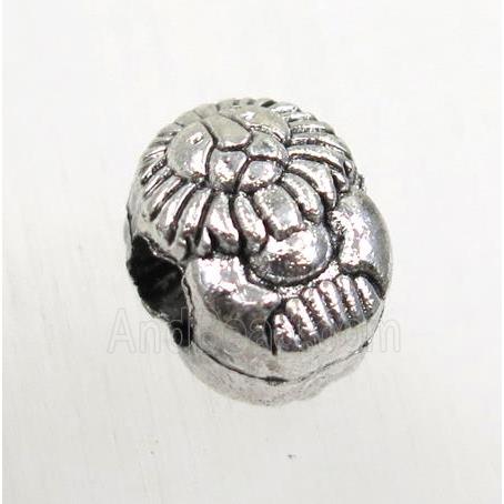 tibetan silver beads, zinc, large hole, non-nickel
