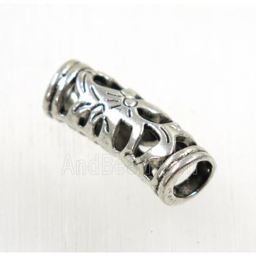 tibetan silver zinc tube beads, non-nickel