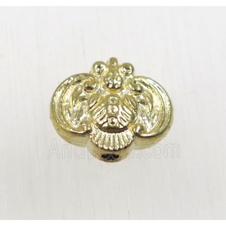 tibetan silver zinc beads, non-nickel, gold plated