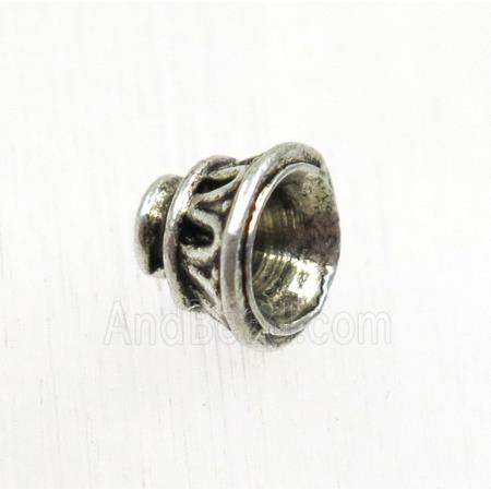 tibetan silver zinc beadcaps, non-nickel